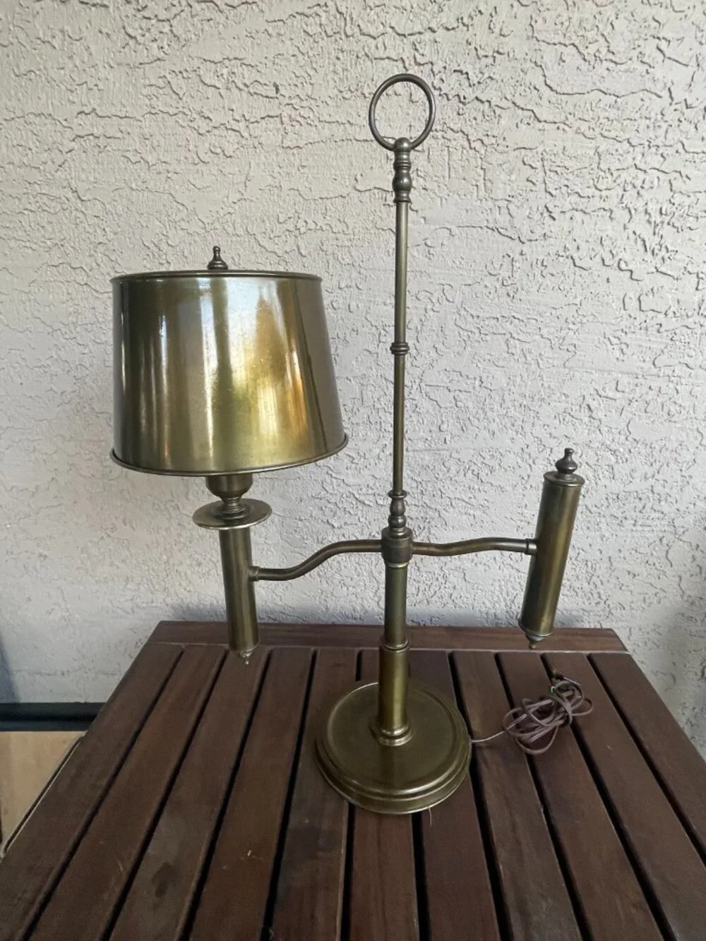 Vintage Student Bronze Toleware Desk Lamp
